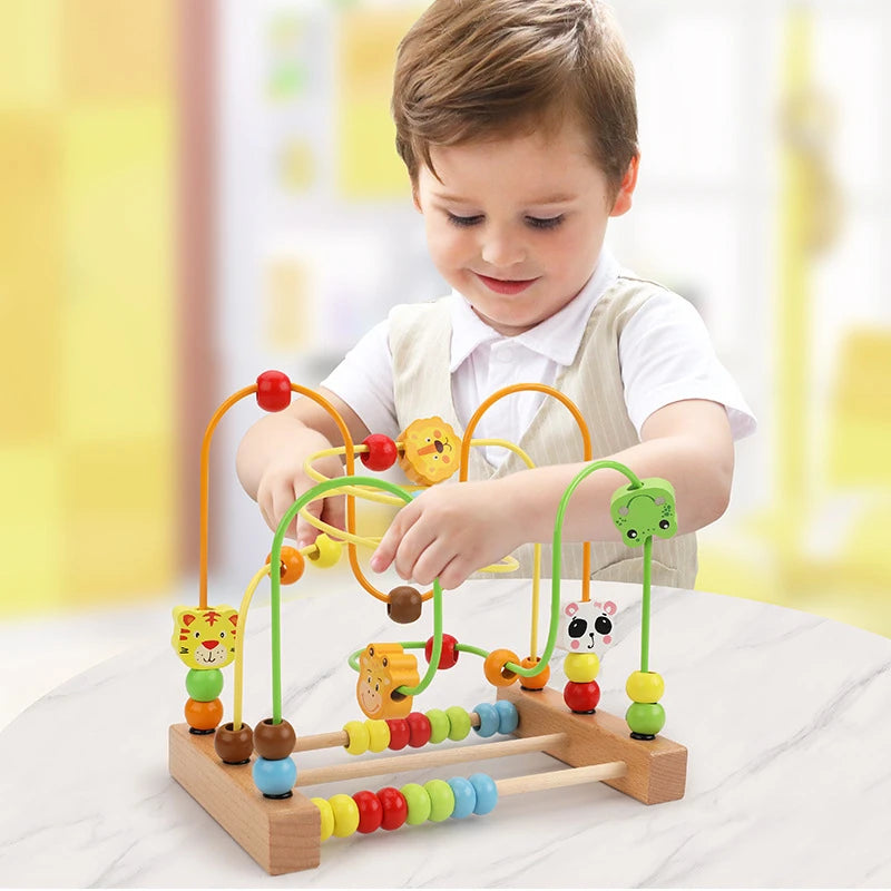 Montessori Wooden Roller Coaster Bead Maze