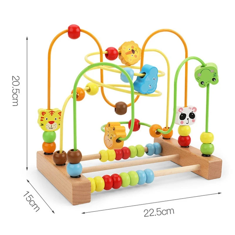 Montessori Wooden Roller Coaster Bead Maze